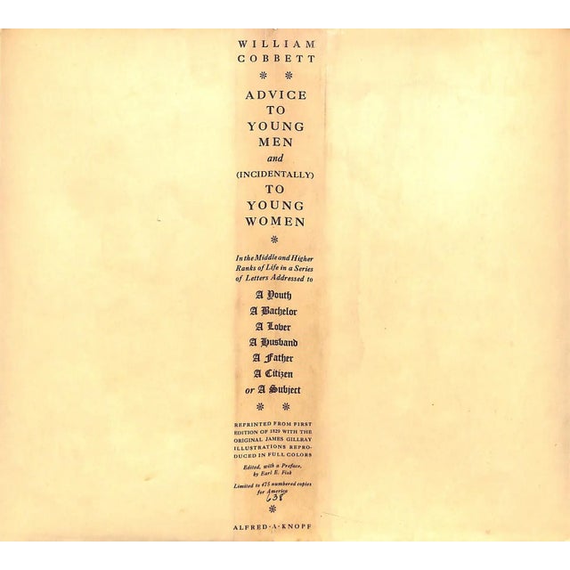 1930s "Advice to Young Men and (Incidentally) to Young Women" 1930 Cobbett, William Cobbett For Sale - Image 5 of 8