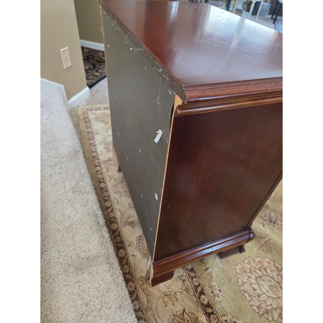Chippendale Style Block Front 3 Drawer Nightstand Chest Bedside Table For Sale - Image 10 of 13