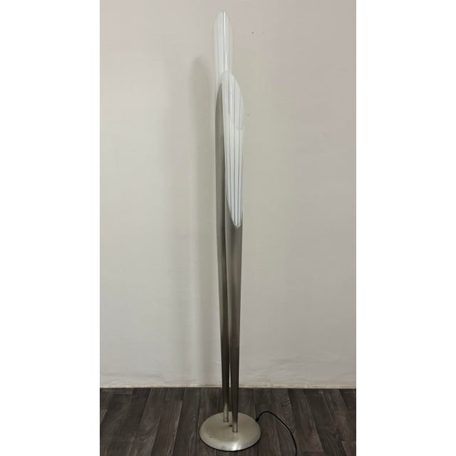Vintage Floor Lamp with 2 Metal and Glass Stems, 1980s For Sale - Image 11 of 13