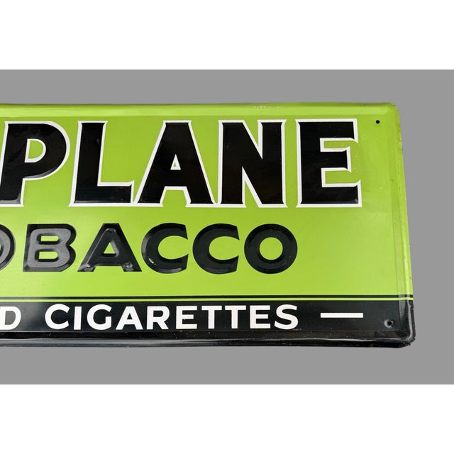 Vintage Hi - Plane 10 Cent Tobacco for Pipe & Cigarettes Advertising Sign For Sale - Image 4 of 7