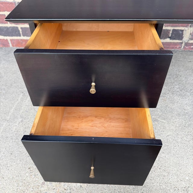 Paul McCobb Paul McCobb Two Drawer Desk Ebonized the Black Mid-Century Modern For Sale - Image 4 of 12
