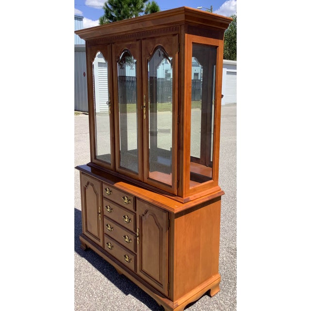 1970s Tell City Rock Solid Maple Hutch Chairish