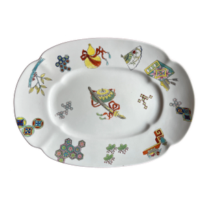 Antique 19th Century Worcester Porcelain Chinoiserie Platter Designed by Christopher Dresser in the Aesthetic Taste