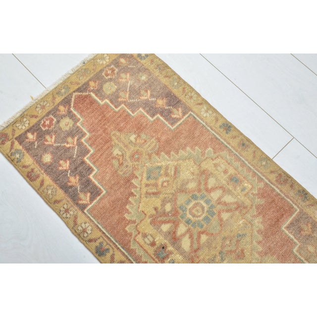 Orange Wool Neutral Hand-Made Carpet For Sale - Image 4 of 6