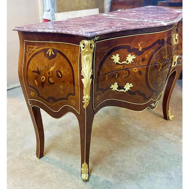 French French Style Commode Marble Topped Gold Details For Sale - Image 3 of 3