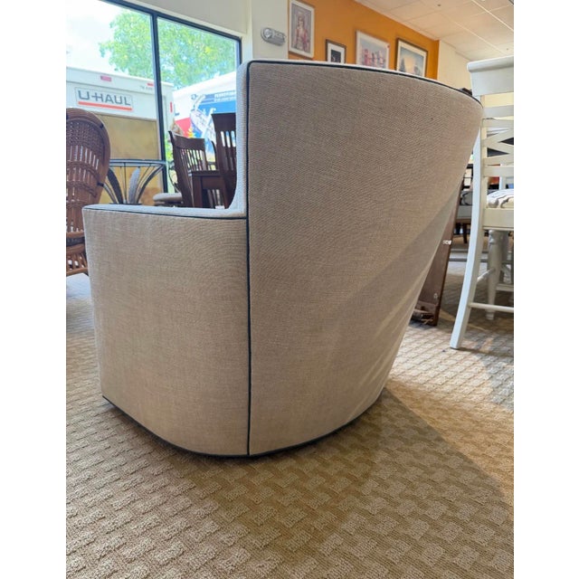 A. Rudin Model 712 Contemporary Upholstered Swivel Club Chair For Sale In West Palm - Image 6 of 7