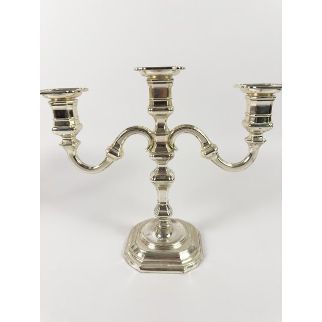 Pair of Vintage BMF Silver-Plated Three-Arm Candelabra, West Germany, Circa 1960s For Sale - Image 4 of 18