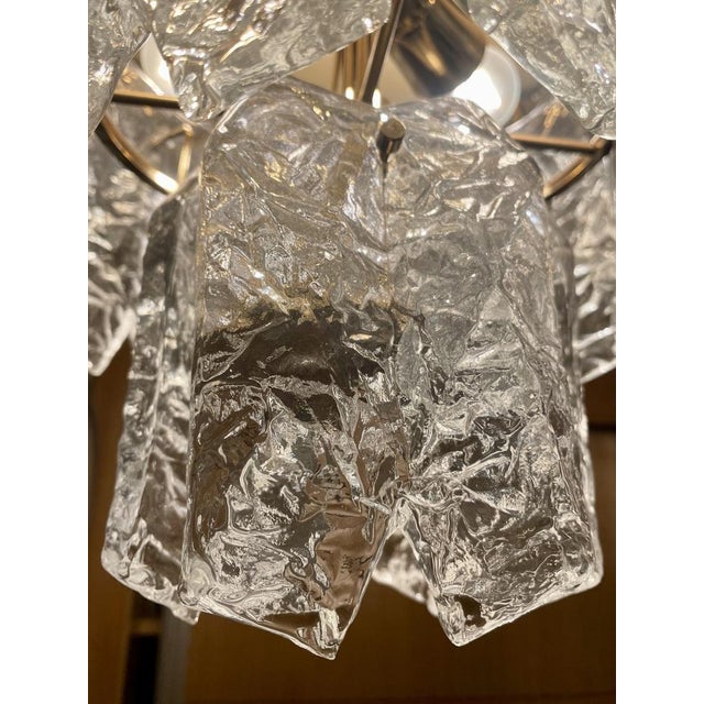 Ceiling Lamp in Gilt Brass & Glass by J.T. Kalmar for Palazzo, 1970s For Sale - Image 6 of 9