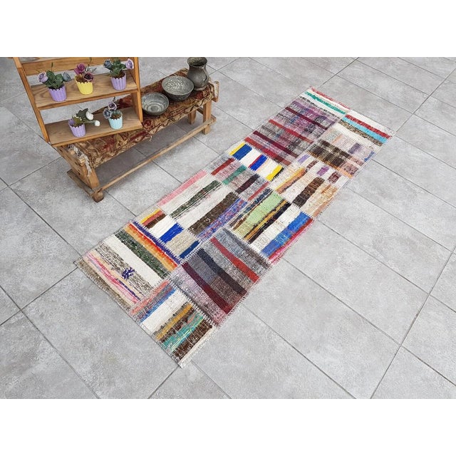Mid 20th Century Organic Multicolour Handmade Carpet For Sale - Image 9 of 10
