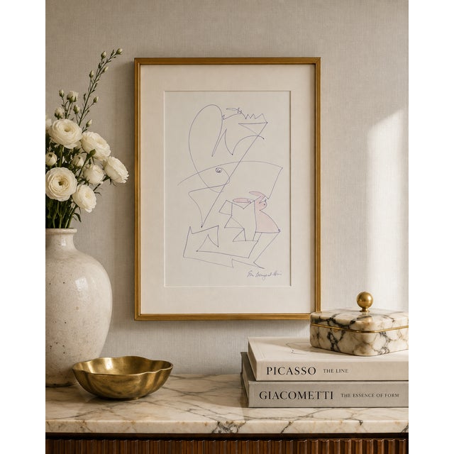 Ink Blue Abstract Art Folder - Eva Bouzard-Hui, C. 1990s For Sale - Image 8 of 18