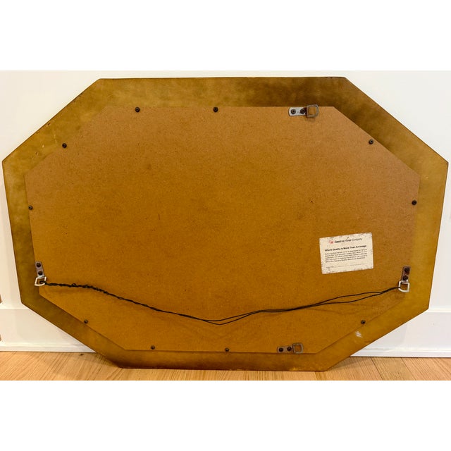 Vintage Carolina Mirror Company Gilt Faux Bamboo & Mirrored Octagonal Wall Mirror For Sale In New York - Image 6 of 9