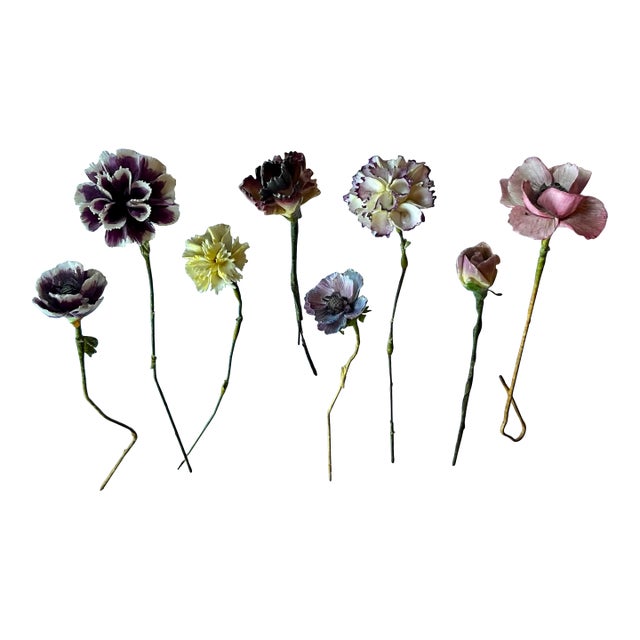 Antique Early 20th Century French Tromp l'Oeil Bouquet of Faux Porcelain Flowers For Sale