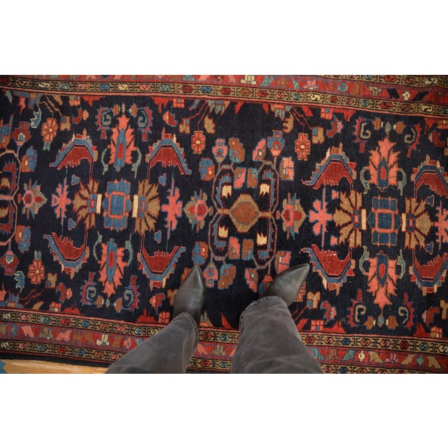 :: Allover covered field of large scale palmettes and serrated leaves with scrolled contour. Inner and outer minor border...