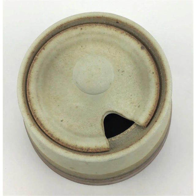 Artisan Hand Thrown Clay Salt or Sugar Cellar For Sale - Image 4 of 11