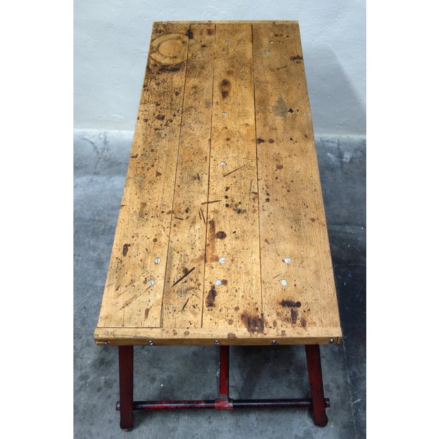 Wood Vintage French Virax Workbench, 1960s For Sale - Image 7 of 14