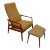 1960s Danish Vintage Teak and Upholstered Reclining Lounge Chair & Ottoman, by Sl Mobler For Sale