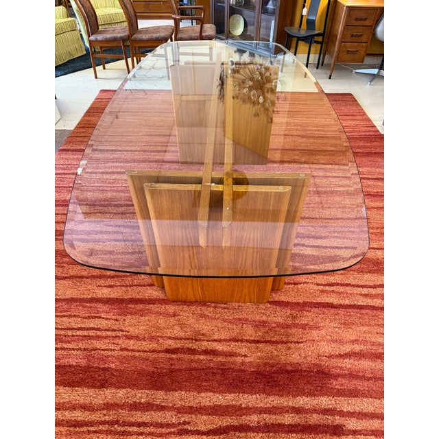 Mid-Century Modern 1970s Danish Modern Teak Glass Top Dining Table by Gustav Gaarde for Trekanten Denmark For Sale - Image 3 of 10