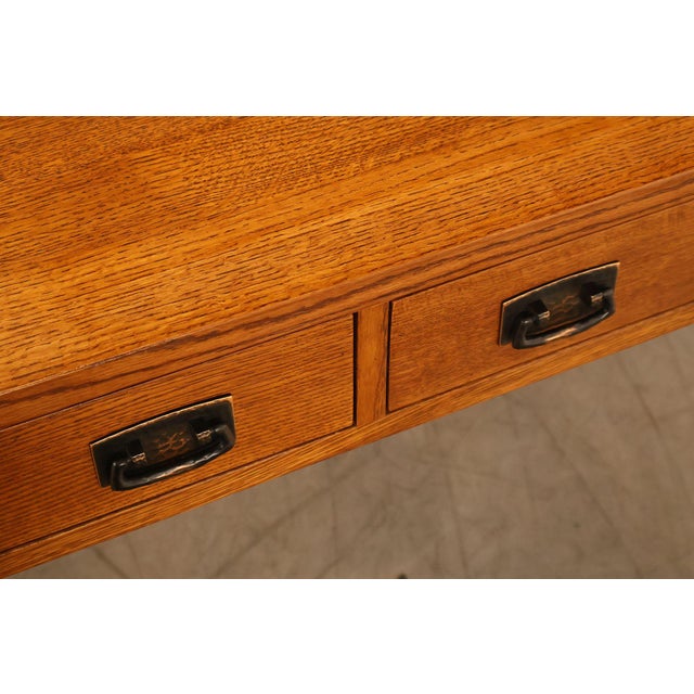 Stickley Mission Collection Oak Spindle Writing Desk For Sale - Image 14 of 18