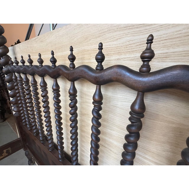 19th Century Baroque Queen Bed, Original Four Solomonic Poster Lisbon Bed For Sale - Image 12 of 18