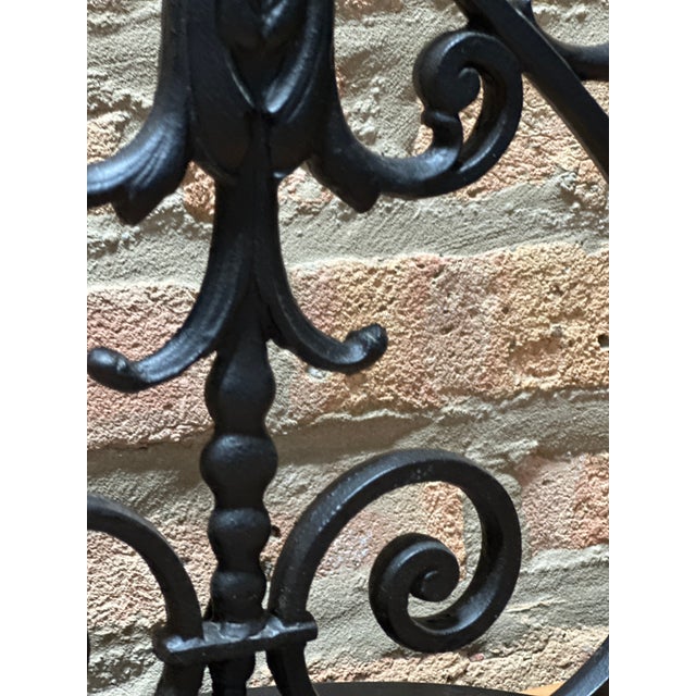Ebony French Architectural Wrought Iron Fence Made Into Lamp, Circa 1880 For Sale - Image 8 of 12