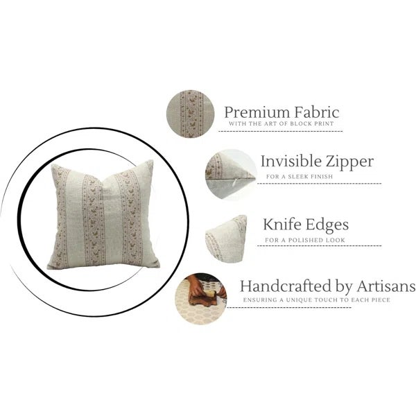 Handmade Decorative Thick Linen Cushion Cover 14x14 Inch- Bela Chameli For Sale - Image 4 of 4