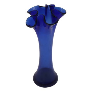 Blue Glass Vase, 1980s For Sale