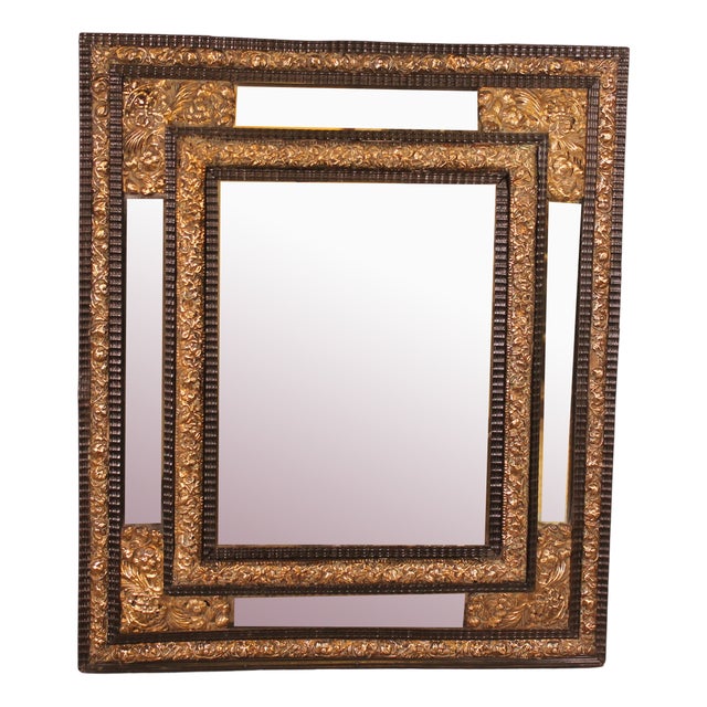 Louis XIV Mirror in Blackened Wood For Sale