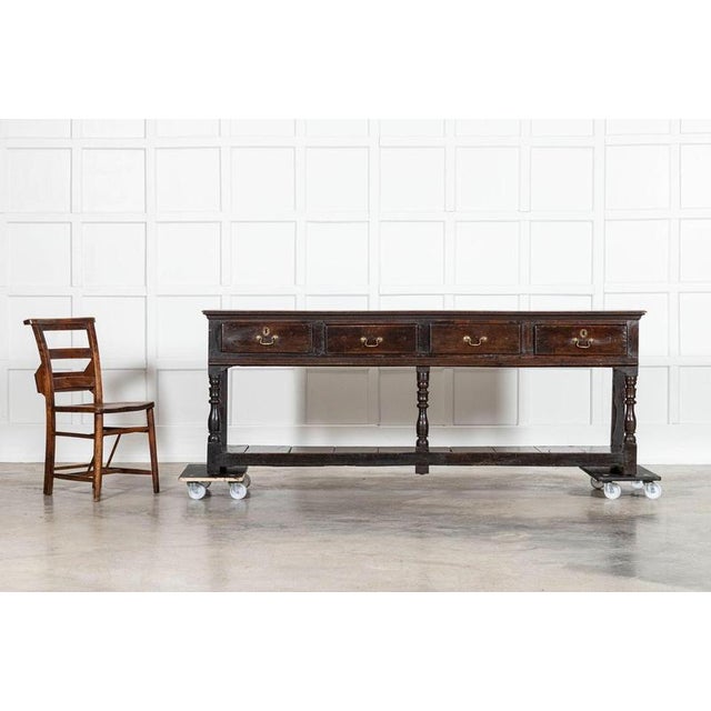 Late 18th Century Large English Oak Potboard Dresser Base, 1780s For Sale - Image 5 of 16