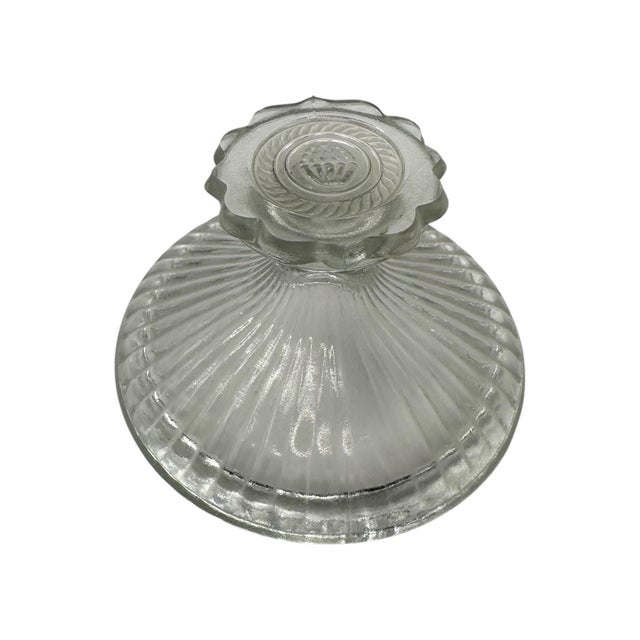 Vintage Clear Glass Lidded Vanity Jar With Ribbed Base For Sale In Birmingham - Image 6 of 12