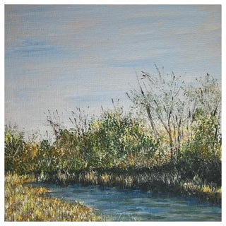 On a Cold Afternoon" Contemporary Original Impressionist Style Landscape Painting by Deb Bossert For Sale