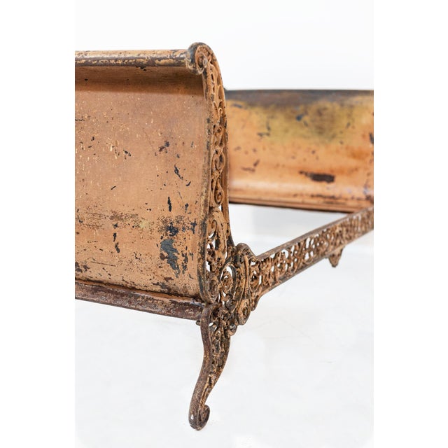 Antique Industrial Single Bed in Wrought Iron, 1890s For Sale - Image 5 of 14