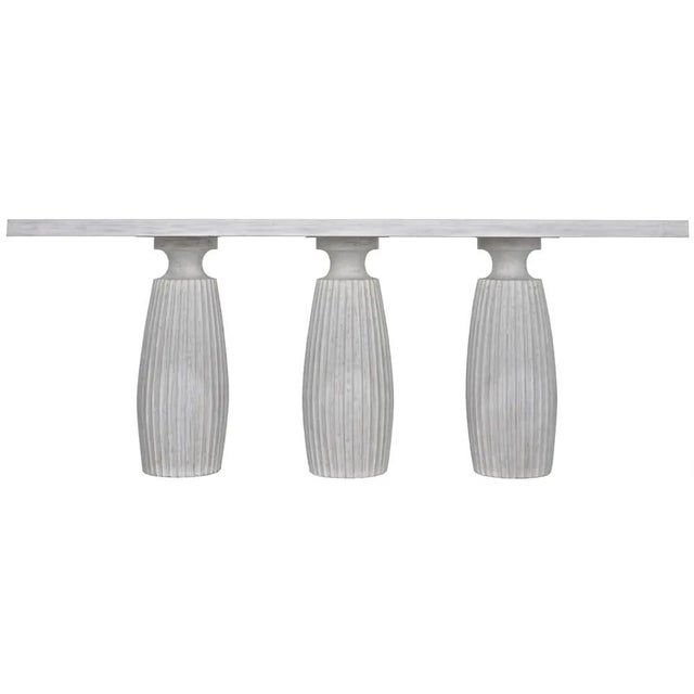 Mid-Century Modern Evelyn Console, White Wash For Sale - Image 3 of 5