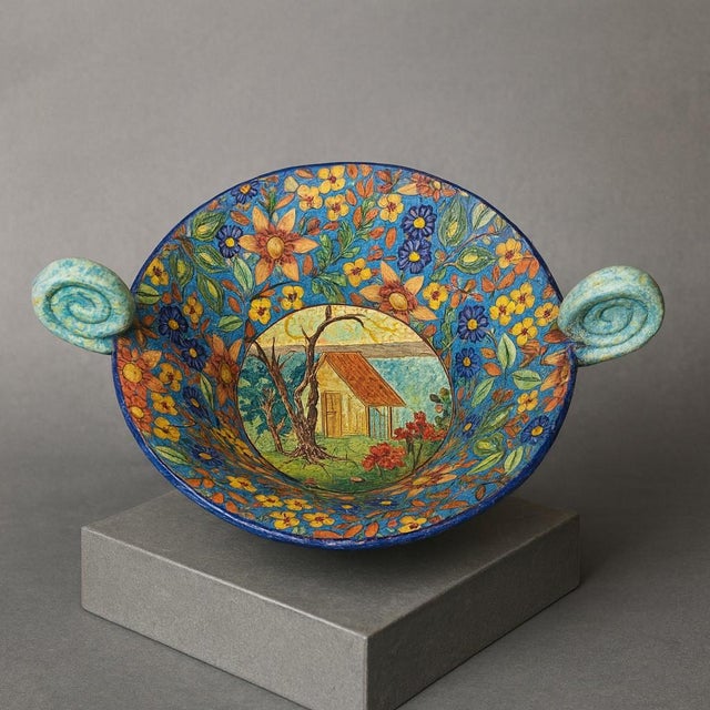 Large Trinket Dish in Polychrome Cloisonné Enamels from Longwy, 1960s For Sale - Image 6 of 6
