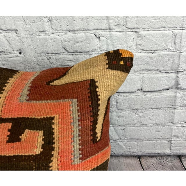 Turkish 20 x 20 Kilim Pillow Turkish Cushion Natural Grand Bazaar Pillow Cushion Cover For Sale - Image 3 of 4