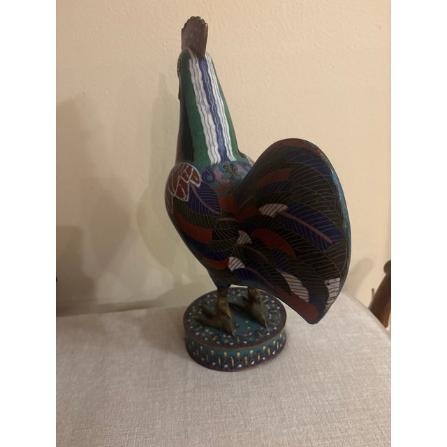 Late 19th Century Chinese Cloisone Rooster For Sale - Image 4 of 4