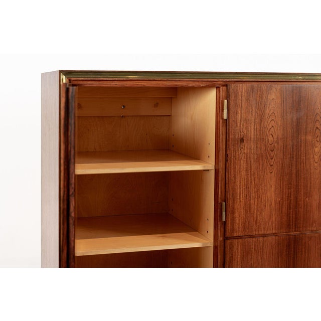 Exceptional Mid Century Danish Modern Floating Rosewood Wall Cabinet 1950s For Sale - Image 11 of 13