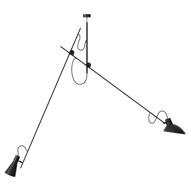 Black and Black Cinquanta Suspension Lamp by Vittoriano Viganò for Astep For Sale