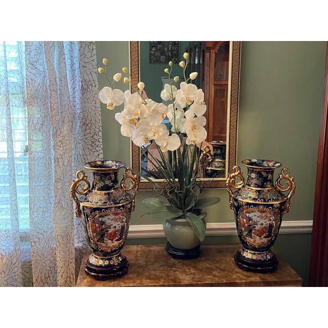 Vintage 6-Piece Japanese Satsuma Style Room Collection - Lamps, Vases & Candlesticks For Sale - Image 12 of 18