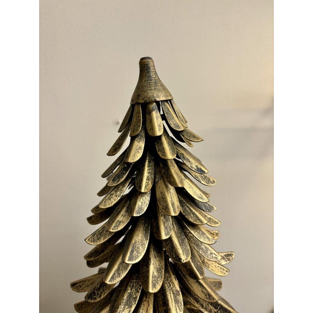 Large Brass Pine Trees, Italy, 1970s, Set of 2 For Sale - Image 6 of 7