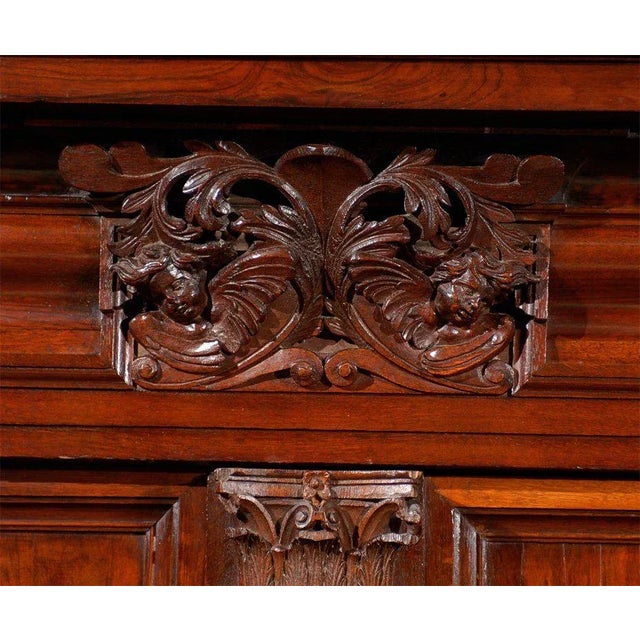 Wood Swedish 18th Century Period Baroque Cabinet With Corinthian Pilasters For Sale - Image 7 of 11