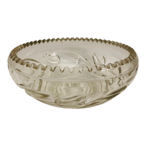 1930s Deco Cut Glass Serving Bowl
