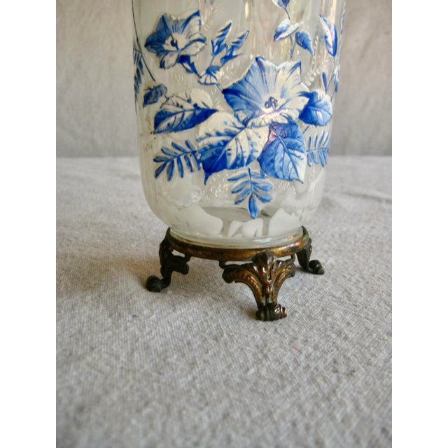 Late 19th Century Late 19th Century French Art Nouveau Vase With a Enameled Bird For Sale - Image 5 of 10