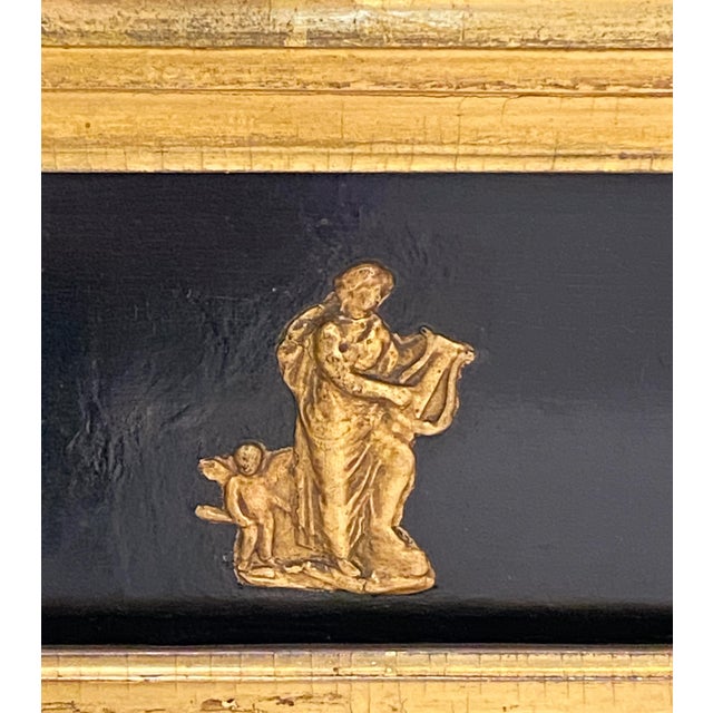 Regency Era Pier Mirror With Gilt and Ebonized Wood Frame (H 27 X W 18 3/4) For Sale - Image 4 of 10