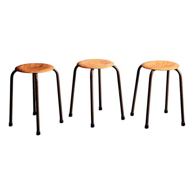 Vintage Stackable Stools by Schell N.V. Belfeld, Netherlands, 1970s, Set of 3 For Sale