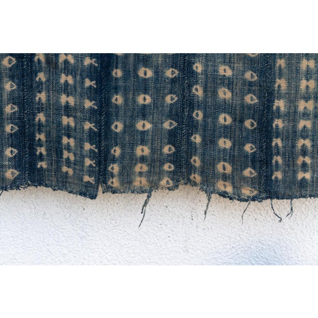 African Vintage Malinke African "Djenne Pillar" Indigo Throw For Sale - Image 3 of 7