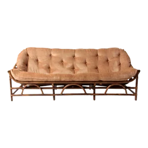 Mid-Century Clark Casual Furniture Rattan Sofa