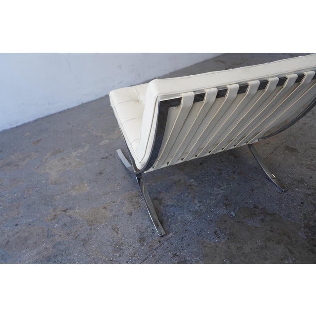1990s Vintage Cream Leather Knoll Barcelona Chair by Ludwig Mies Van Der Rohe For Sale - Image 5 of 12