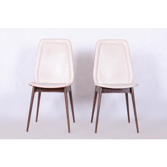 Jules Leleu Art Deco Dining Chairs attributed to Jules Leleu, France, 1940s, Set of 6 For Sale - Image 4 of 11