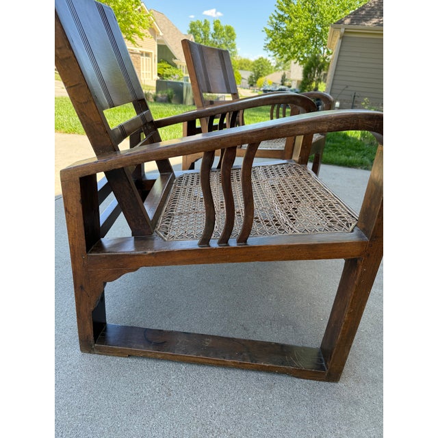 1940s Art Deco Teak Accent Chairs For Sale - Image 4 of 8