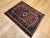 1900 - 1909 Vintage Persian Malayer Area Rug, Hand-Knotted Wool, Geometric Pattern, 2x3, Red & Blue For Sale - Image 5 of 8